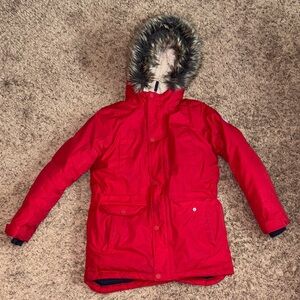 Lands' End Cream Sherpa Jacket Girls Size 10-12